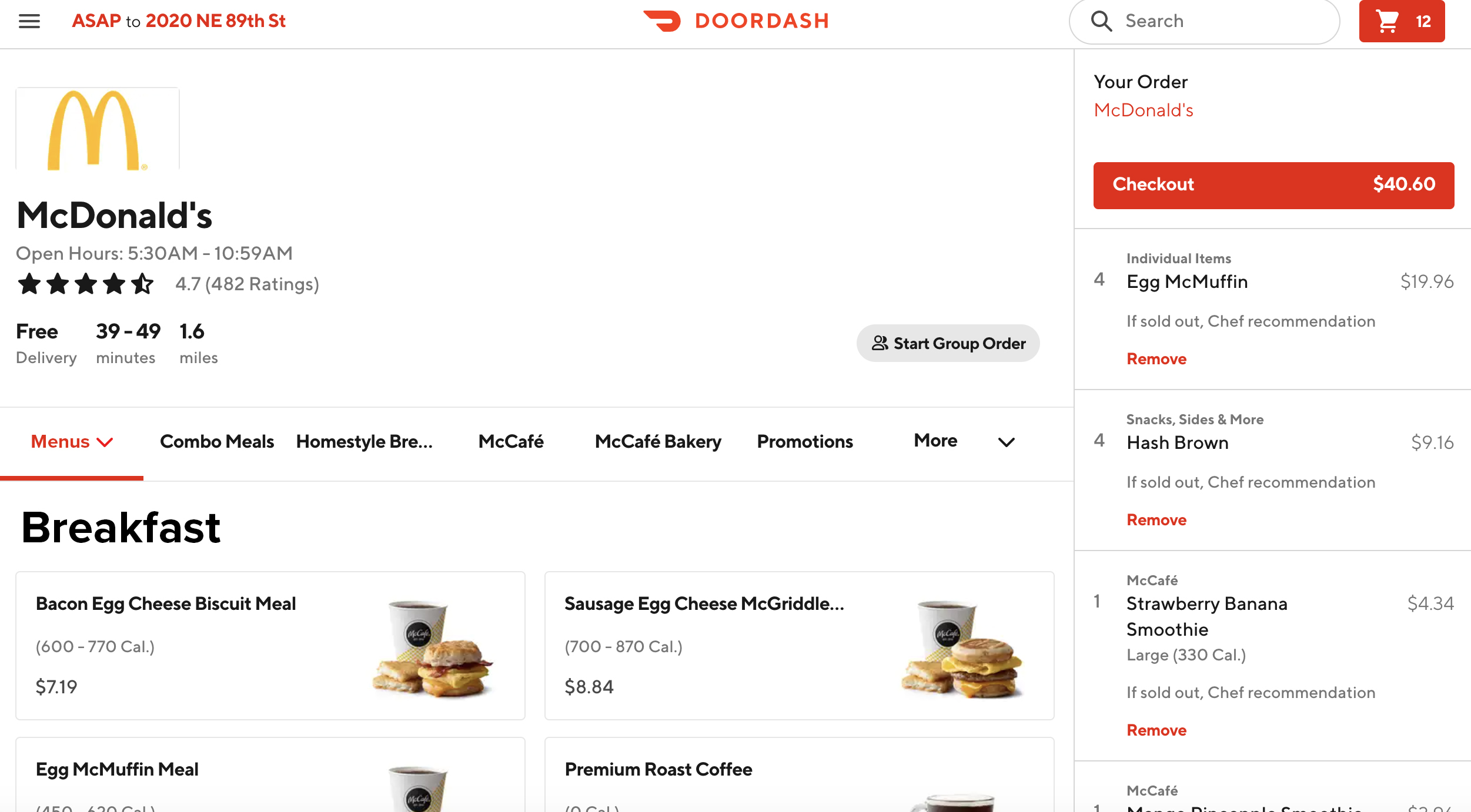 original menu